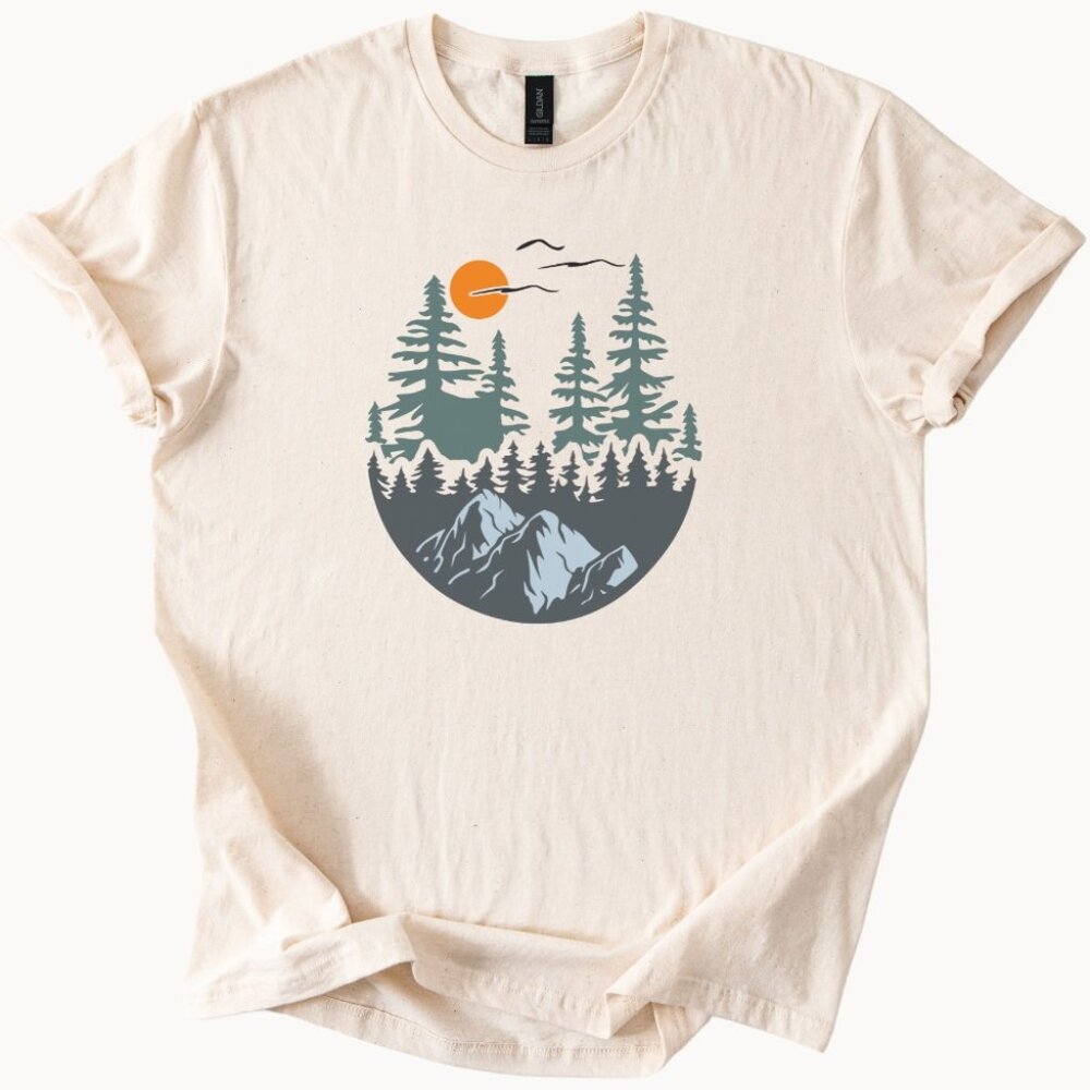 Nature Shirt Unisex Moutain and Forest T Shirt Adventure Hiking Camping Apparel
